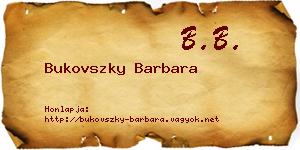 Bukovszky Barbara névjegykártya