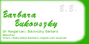 barbara bukovszky business card